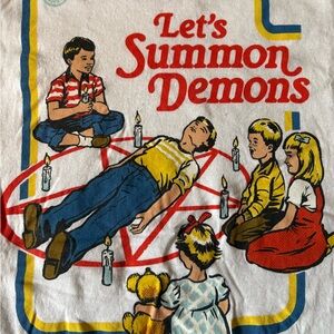 Hot Topic White and Red Graphic Tee